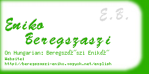 eniko beregszaszi business card